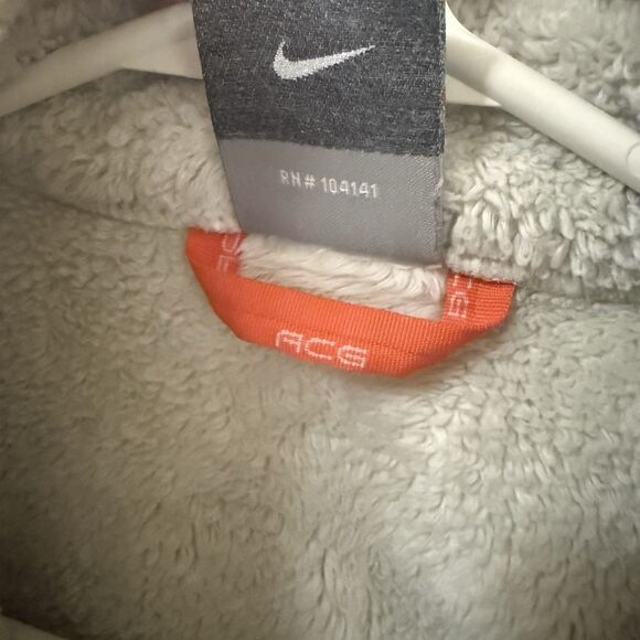 VINTAGE Nike Jacket Womens Large Cream ACG Zip Fleece Coat Sherpa Full Zip - Picture 9 of 10